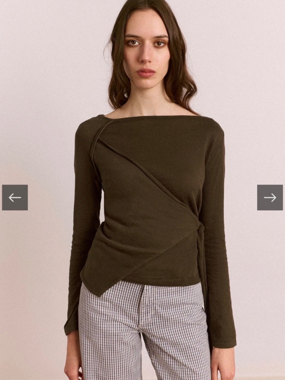 Hannie Wrap Tie Knitted Top - Olive